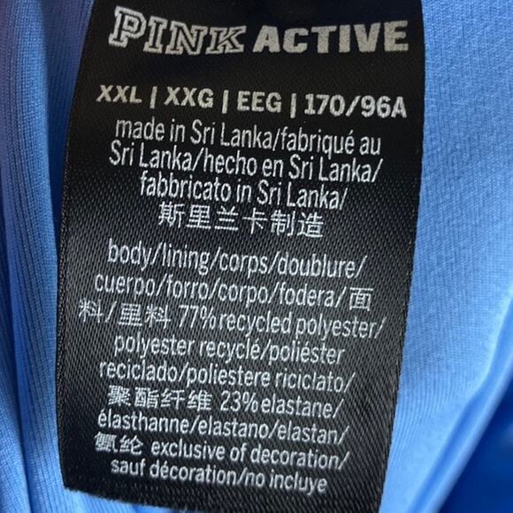 PINK Active Womens Leggings Blue Adjustable Ruched Front Skinny Stretch XXL - Picture 4 of 10